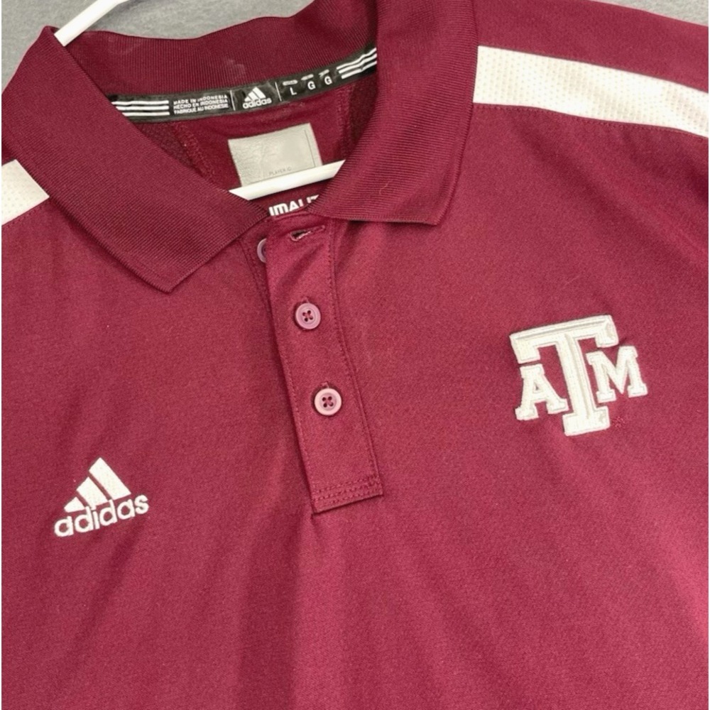 Texas A&M Aggies Adidas Mens XL Performance Polo Shirt Embroidered Front & Back - Picture 1 of 9